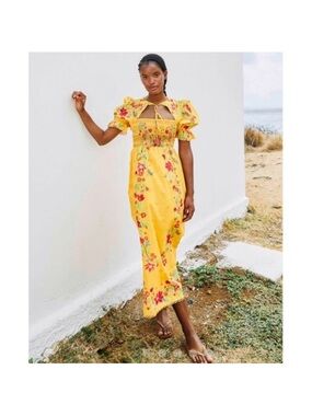 FARM Rio Yellow Flower Dream Maxi Dress